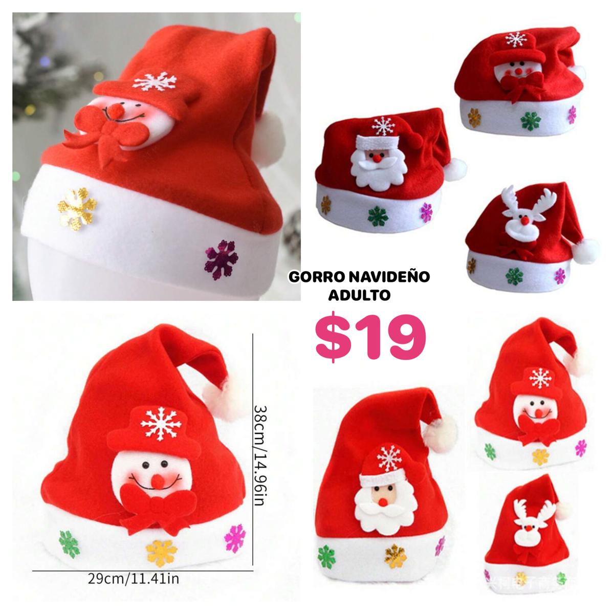 GORRO NAVIDEÑO ADULTO