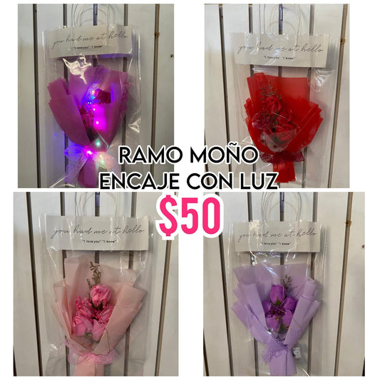 RAMO MOÑO ENCAJE CON LUZ