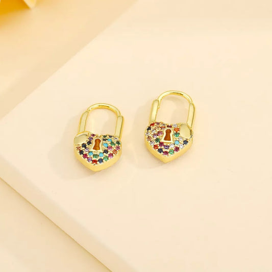 Aretes Candado Corazon